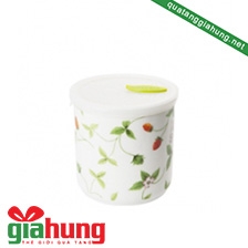 Hộp đựng thực phẩm bằng sứ in hoa 010