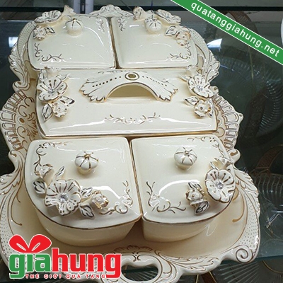 Khay đựng mứt 5 ngăn cao cấp