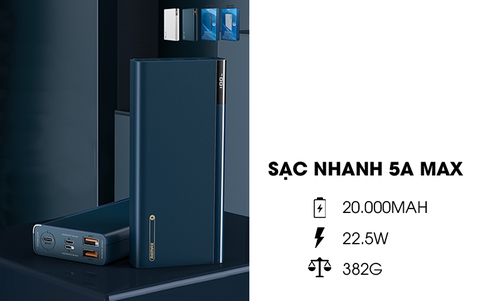 Pin sạc dự phòng 20.000mAh Remax RPP-108 lịch lãm