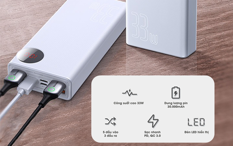 Pin sạc dự phòng Baseus 30000mAh PD3.0+QC3.0
