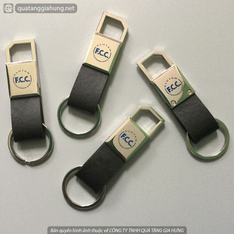 Móc khóa kim loại + da của FCC