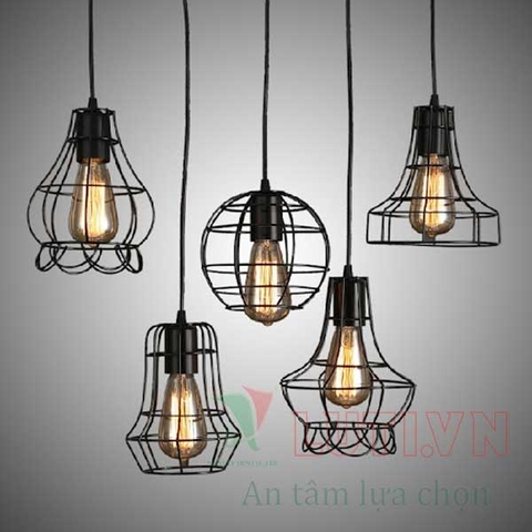 Đèn thả trần khung sắt