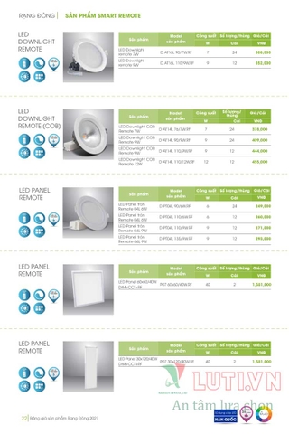 CATALOGUE ĐÈN LED RẠNG ĐÔNG NĂM 2021