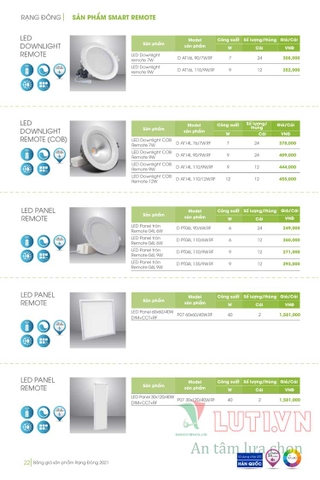 CATALOGUE ĐÈN LED RẠNG ĐÔNG NĂM 2021