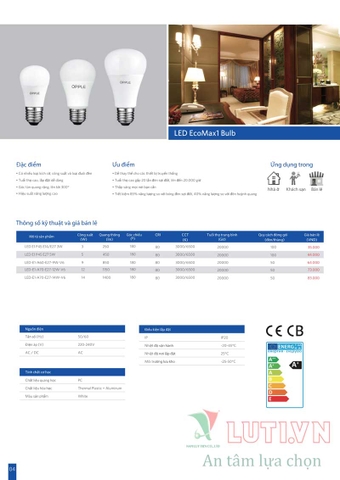 CATALOGUE BẢNG GIÁ ĐÈN LED OPPO NĂM 2021