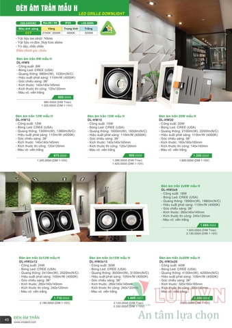 CATALOGUE BẢNG GIÁ ĐÈN LED VINALED 2021-2022