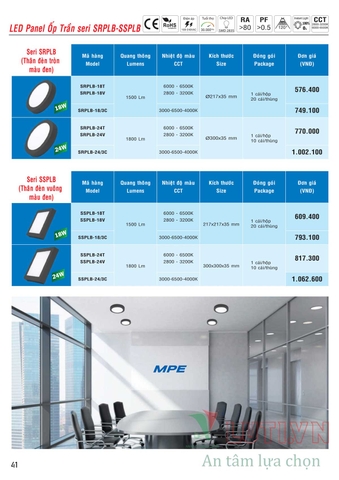 CATALOGUE BẢNG GIÁ ĐÈN LED MPE (THÁNG 10/2021)