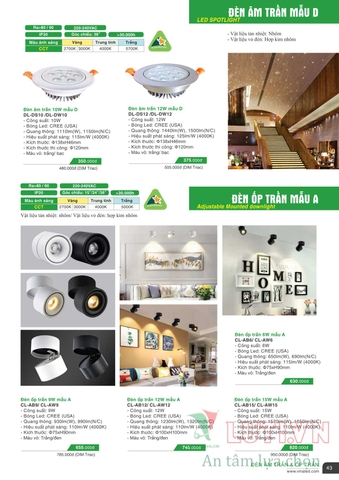 CATALOGUE BẢNG GIÁ ĐÈN LED VINALED 2021-2022