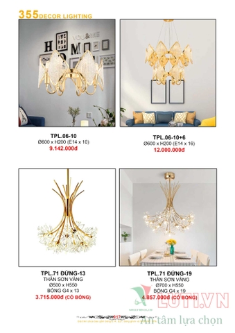 CATALOGUE BẢNG GIÁ ĐÈN LED TRANG TRÍ 355 NĂM 2021