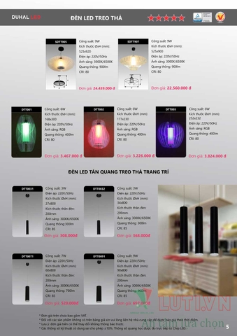 CATALOGUE BẢNG GIÁ ĐÈN LED DUHAL C (THÁNG 4/2021)