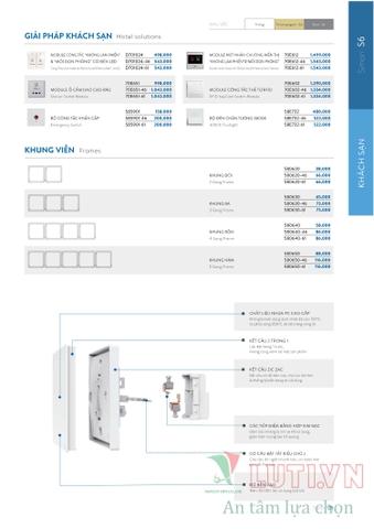 CATALOGUE BẢNG GIÁ CÔNG TẮC Ổ CẮM SIMON NĂM 2021