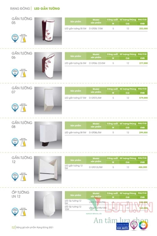 CATALOGUE ĐÈN LED RẠNG ĐÔNG NĂM 2021