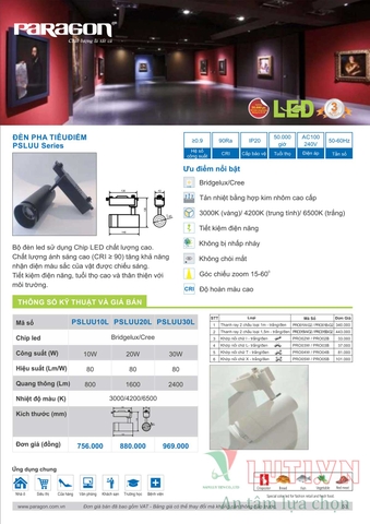 CATALOGUE BẢNG GIÁ ĐÈN LED PARAGON 2021-2022