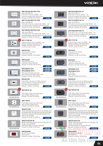 CATALOGUE THIẾT BỊ ĐIỆN PANASONIC 2021 (THÁNG 10)
