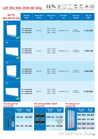 CATALOGUE BẢNG GIÁ ĐÈN LED MPE (THÁNG 10/2021)