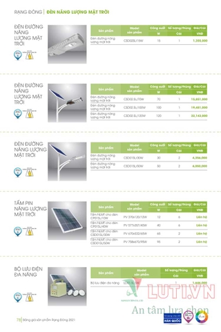 CATALOGUE ĐÈN LED RẠNG ĐÔNG NĂM 2021