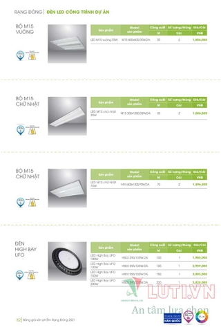 CATALOGUE ĐÈN LED RẠNG ĐÔNG NĂM 2021