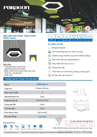CATALOGUE BẢNG GIÁ ĐÈN LED PARAGON 2021-2022