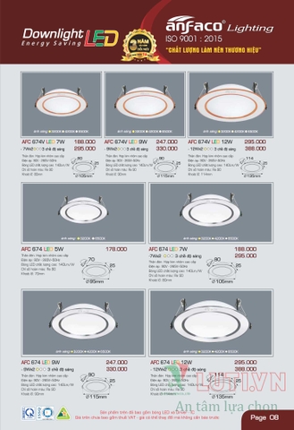 CATALOGUE BẢNG GIÁ ĐÈN LED ANFACO 2022