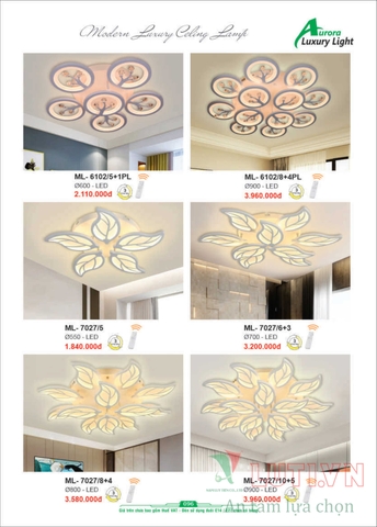 CATALOGUE BẢNG GIÁ ĐÈN LED TRANG TRÍ AURORA 2022