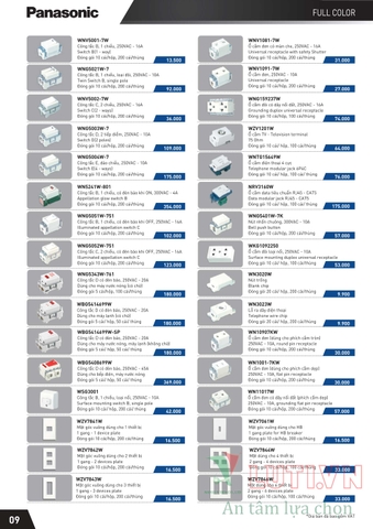 CATALOGUE THIẾT BỊ ĐIỆN PANASONIC 2021 (THÁNG 10)