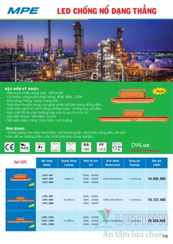 CATALOGUE BẢNG GIÁ ĐÈN LED MPE (THÁNG 10/2021)