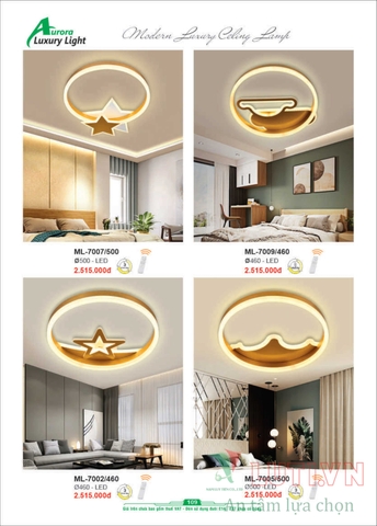 CATALOGUE BẢNG GIÁ ĐÈN LED TRANG TRÍ AURORA 2022