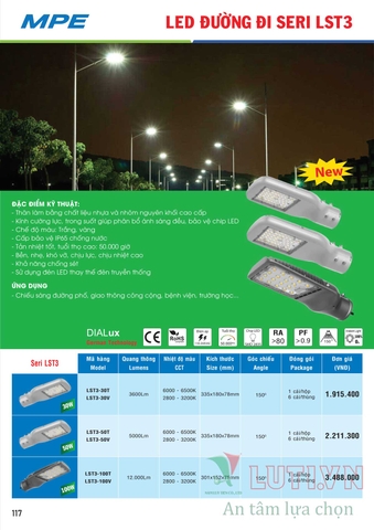 CATALOGUE BẢNG GIÁ ĐÈN LED MPE (THÁNG 10/2021)