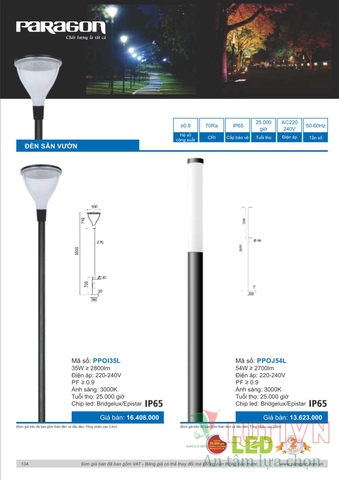 CATALOGUE BẢNG GIÁ ĐÈN LED PARAGON 2021-2022