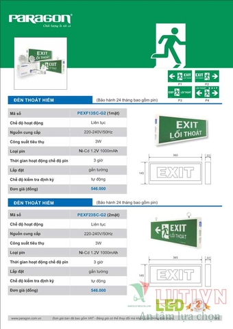 CATALOGUE BẢNG GIÁ ĐÈN LED PARAGON 2021-2022