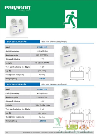 CATALOGUE BẢNG GIÁ ĐÈN LED PARAGON 2021-2022