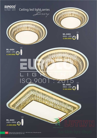 CATALOGUE BẢNG GIÁ ĐÈN TRANG TRÍ EUROTO 2022 (P1)