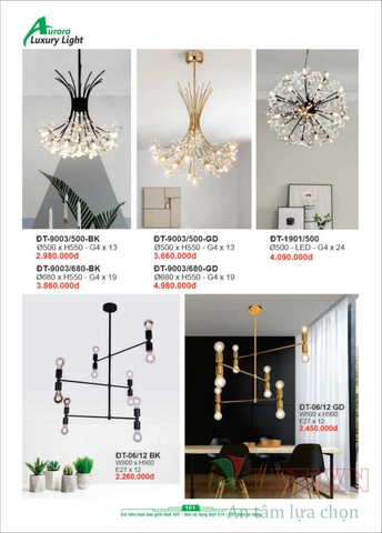 CATALOGUE BẢNG GIÁ ĐÈN LED TRANG TRÍ AURORA 2022