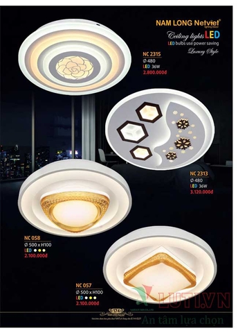 CATALOGUE BẢNG GIÁ ĐÈN LED TRANG TRÍ NAM LONG 2021 (PHẦN 1)