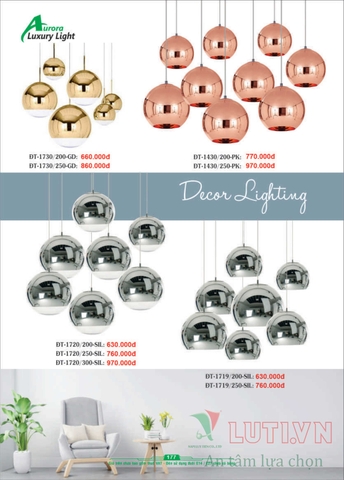 CATALOGUE BẢNG GIÁ ĐÈN LED TRANG TRÍ AURORA 2022