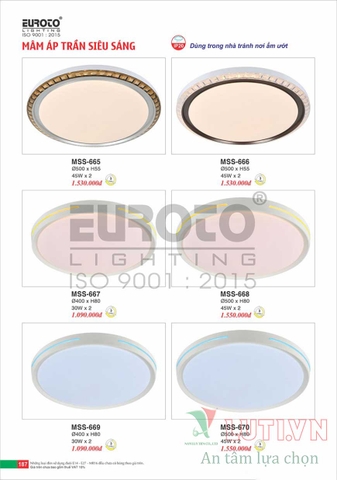 CATALOGUE BẢNG GIÁ ĐÈN TRANG TRÍ EUROTO 2022 (P1)