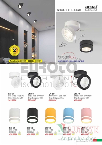 CATALOGUE BẢNG GIÁ ĐÈN TRANG TRÍ EUROTO 2022 (P1)