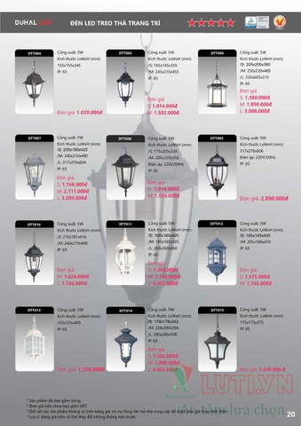 CATALOGUE BẢNG GIÁ ĐÈN LED DUHAL C (THÁNG 4/2021)