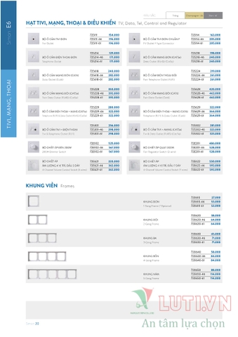 CATALOGUE BẢNG GIÁ CÔNG TẮC Ổ CẮM SIMON NĂM 2021