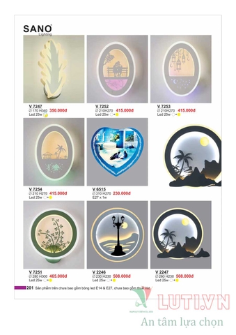 CATALOGUE BẢNG GIÁ ĐÈN LED TRANG TRÍ SANO 2021 (PHẦN 1)