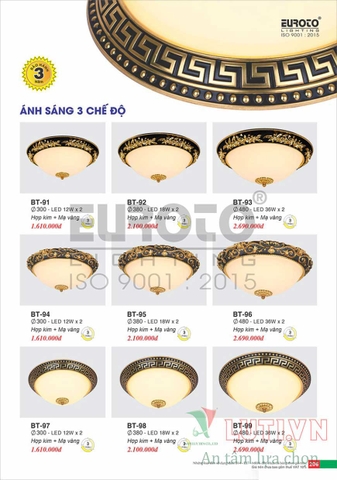 CATALOGUE BẢNG GIÁ ĐÈN TRANG TRÍ EUROTO 2022 (P1)