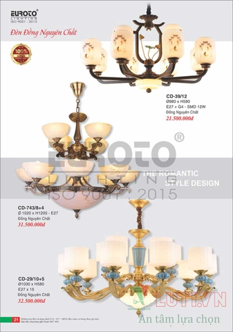 CATALOGUE BẢNG GIÁ ĐÈN TRANG TRÍ EUROTO 2022 (P1)