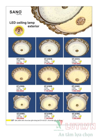CATALOGUE BẢNG GIÁ ĐÈN LED TRANG TRÍ SANO 2021 (PHẦN 1)