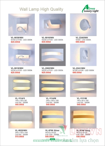 CATALOGUE BẢNG GIÁ ĐÈN LED TRANG TRÍ AURORA 2022