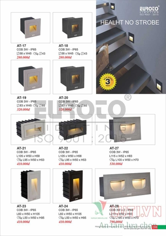 CATALOGUE BẢNG GIÁ ĐÈN TRANG TRÍ EUROTO 2022 (P1)