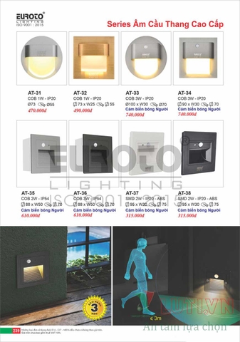CATALOGUE BẢNG GIÁ ĐÈN TRANG TRÍ EUROTO 2022 (P1)