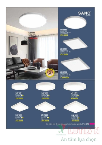 CALOTAGUE BẢNG GIÁ ĐÈN LED TRANG TRÍ SANO 2021 (PHẦN 2)