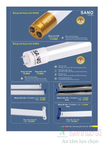 CALOTAGUE BẢNG GIÁ ĐÈN LED TRANG TRÍ SANO 2021 (PHẦN 2)