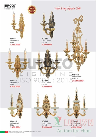 CATALOGUE BẢNG GIÁ ĐÈN TRANG TRÍ EUROTO 2022 (P1)