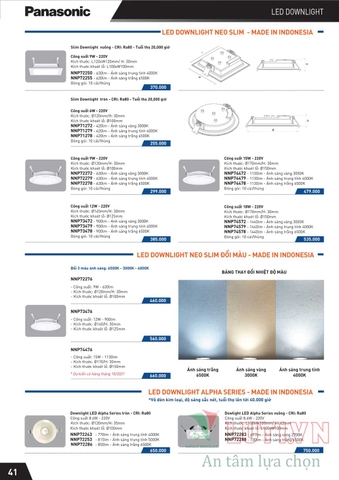 CATALOGUE THIẾT BỊ ĐIỆN PANASONIC 2021 (THÁNG 10)